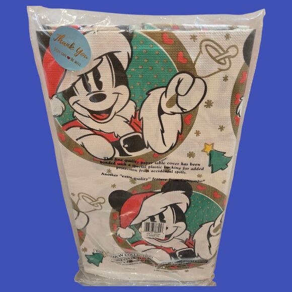 Vintage Sound of Christmas Disney Mickey Paper Table Cover - Contempo 54"x104" - Picture 5 of 5